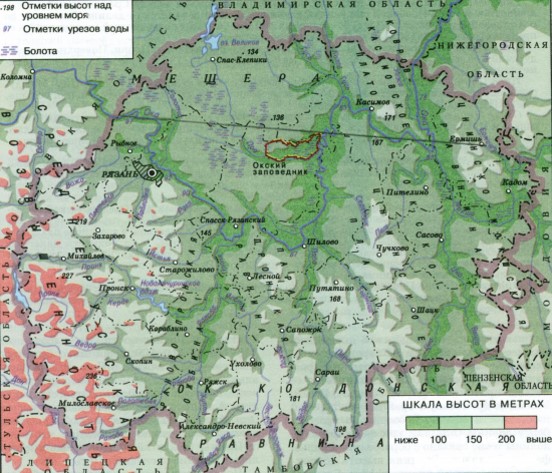 Высота над уровнем моря пенза карта