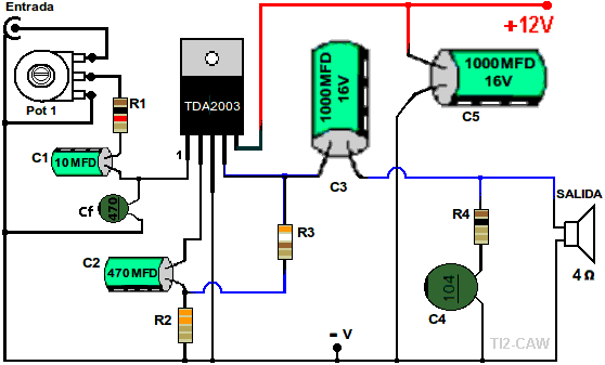 Усилитель звука вольта. Усилитель звука для колонок на tda2003. Схема усилителя звука на транзисторах 12 вольт своими руками. Мощный усилитель тда 2003. Усилитель звука для колонок схема на транзисторах.