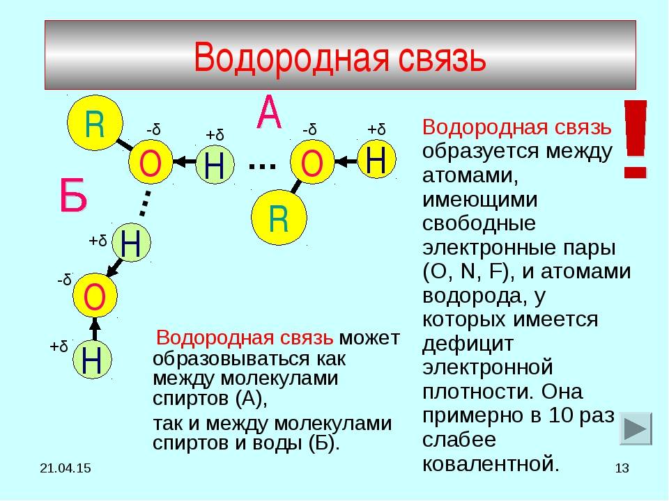 Водородная примеры веществ. Водородная связь в химии 9 класс. Между какими веществами образуется водородная связь. Вещества способные образовывать водородные связи. Между молекулами каких веществ образуется водородная связь.