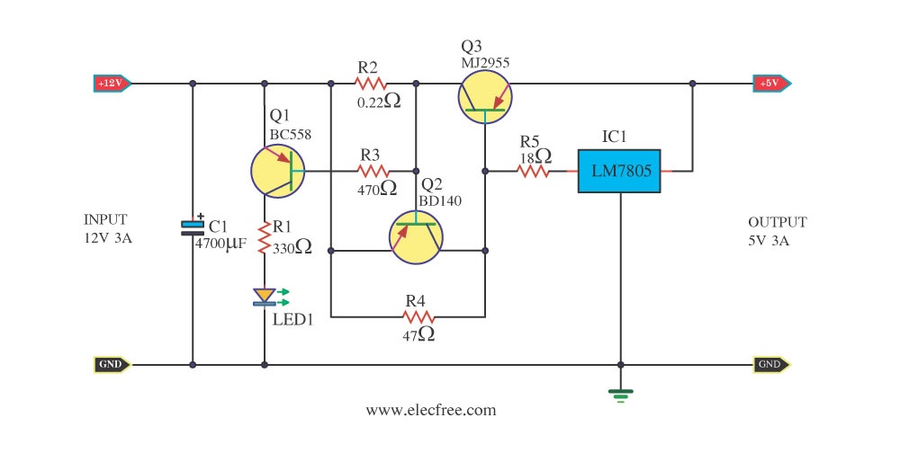 Преобразователь с 12 на 5 вольт для автомобиля схема