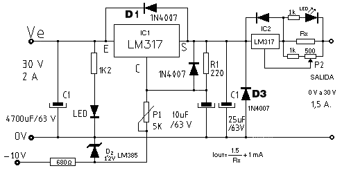 Регулятор тока на lm317 схема