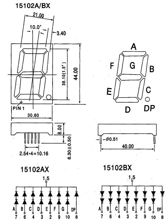 Hdsp 5501 семисегментный светодиодный индикатор схема включения