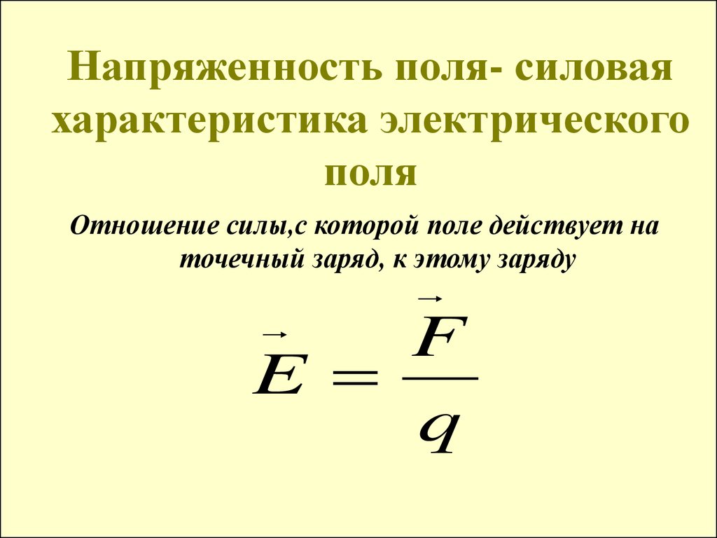 Напряженности поля сил