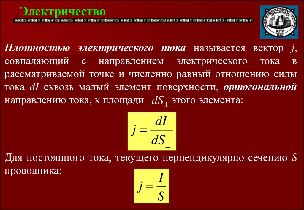 Вектор силы тока