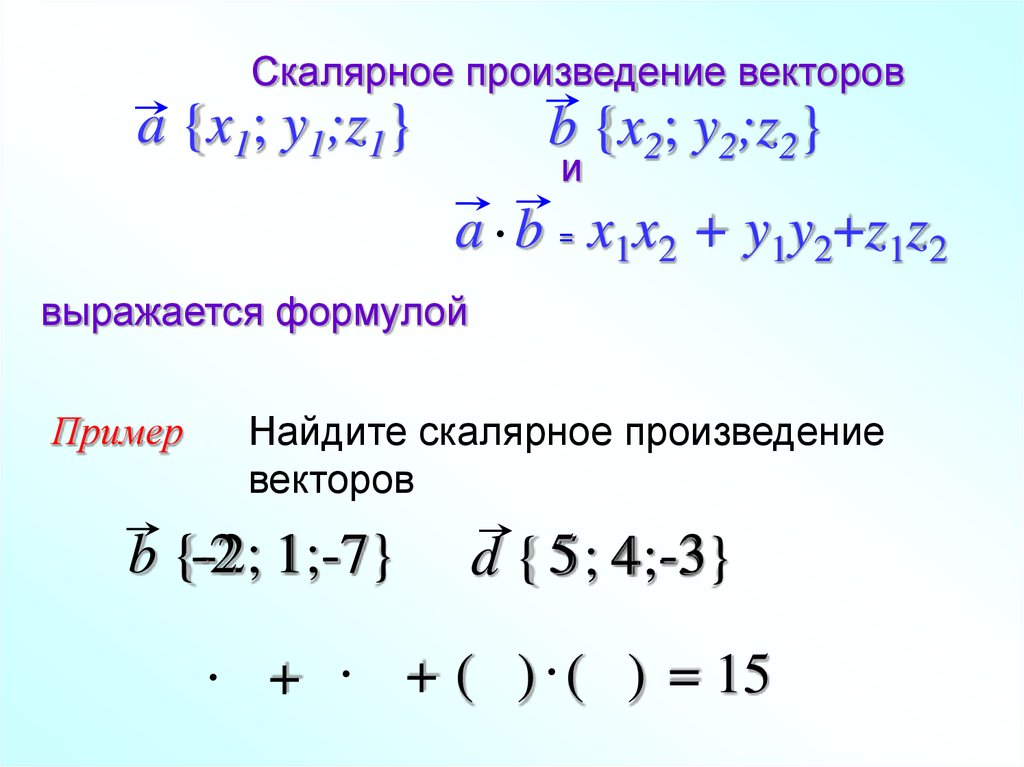 Найти скалярное произведение векторов на координатной плоскости