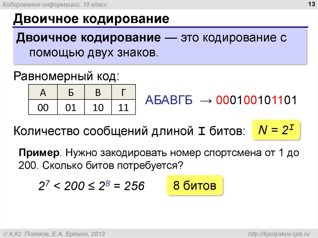 Схема двоичного кода