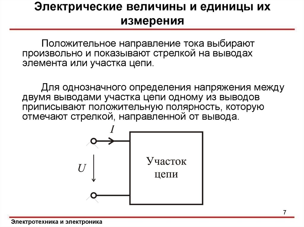 Положительное направление. Электрические величины. Единицы электрических величин. Электрические величины и их единицы измерения. Единицы измерения Электротехника и электроника.