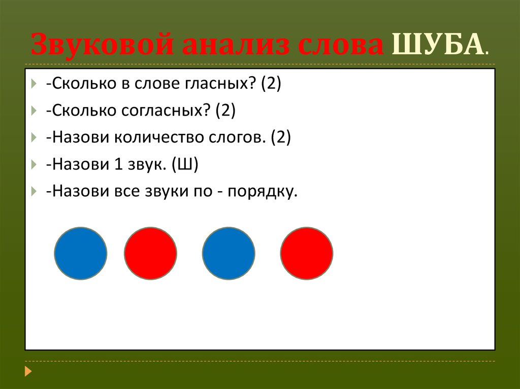 Звуковой анализ слов в картинках