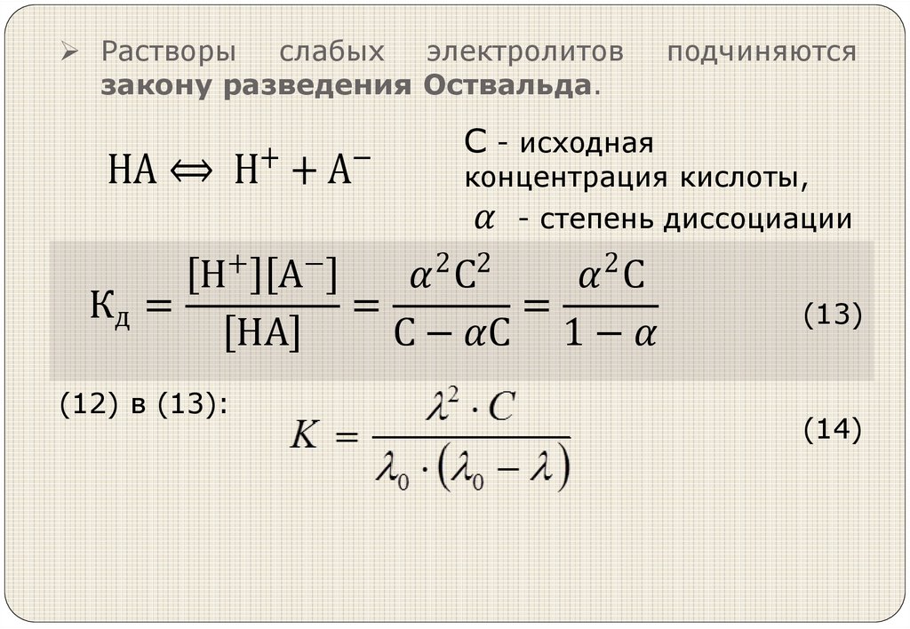 Слабые растворы