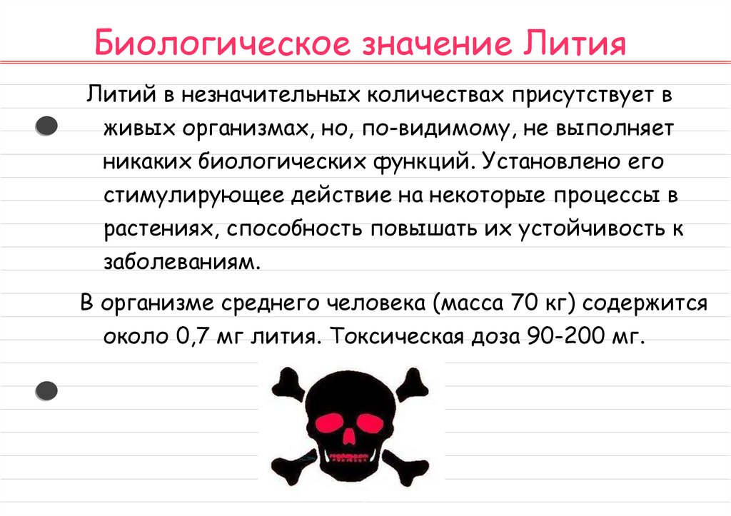 Источники лития. Литий биологическая роль. Литий нахождение в живых организмах. Роль лития в организме человека. Литий роль в организме человека.