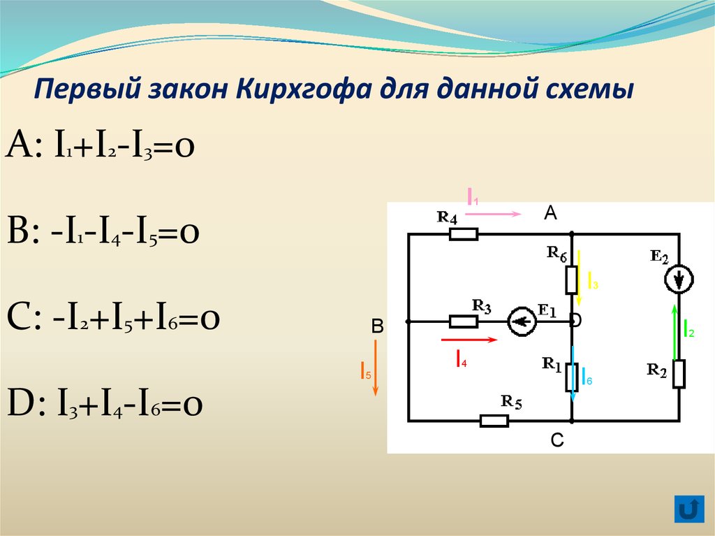 Правило киргофа схема