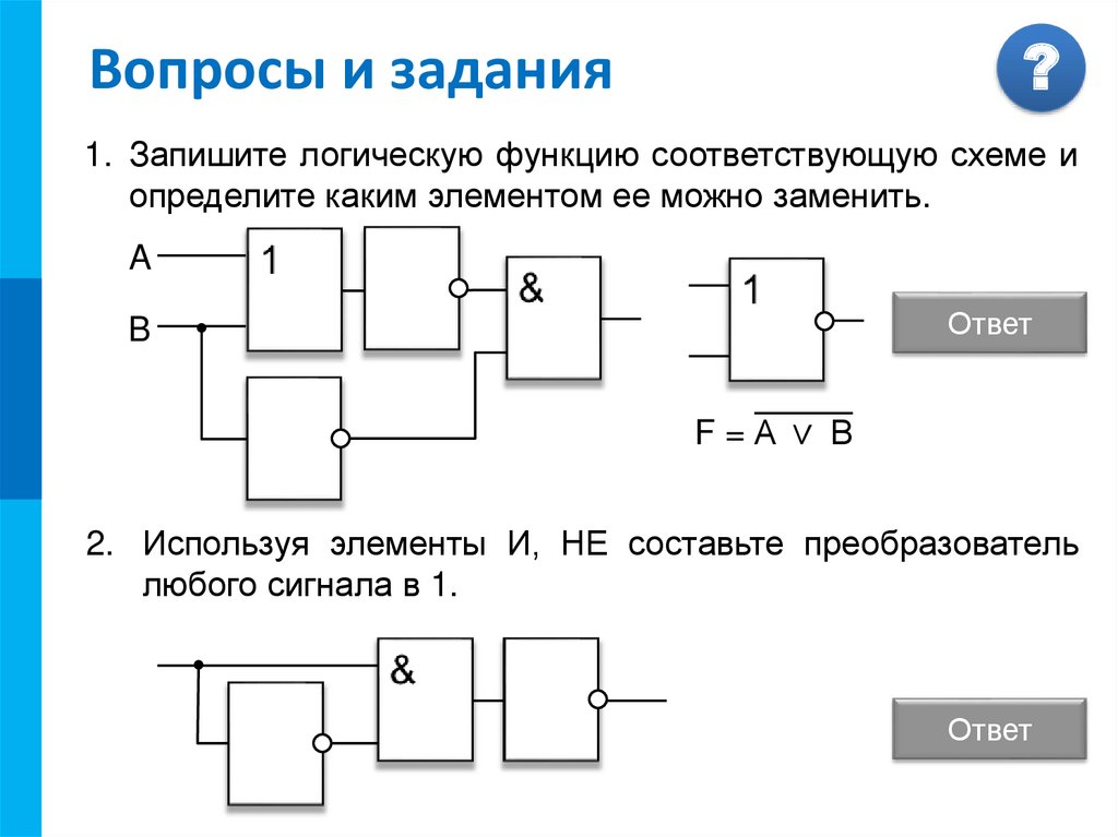 Свойства логических схем