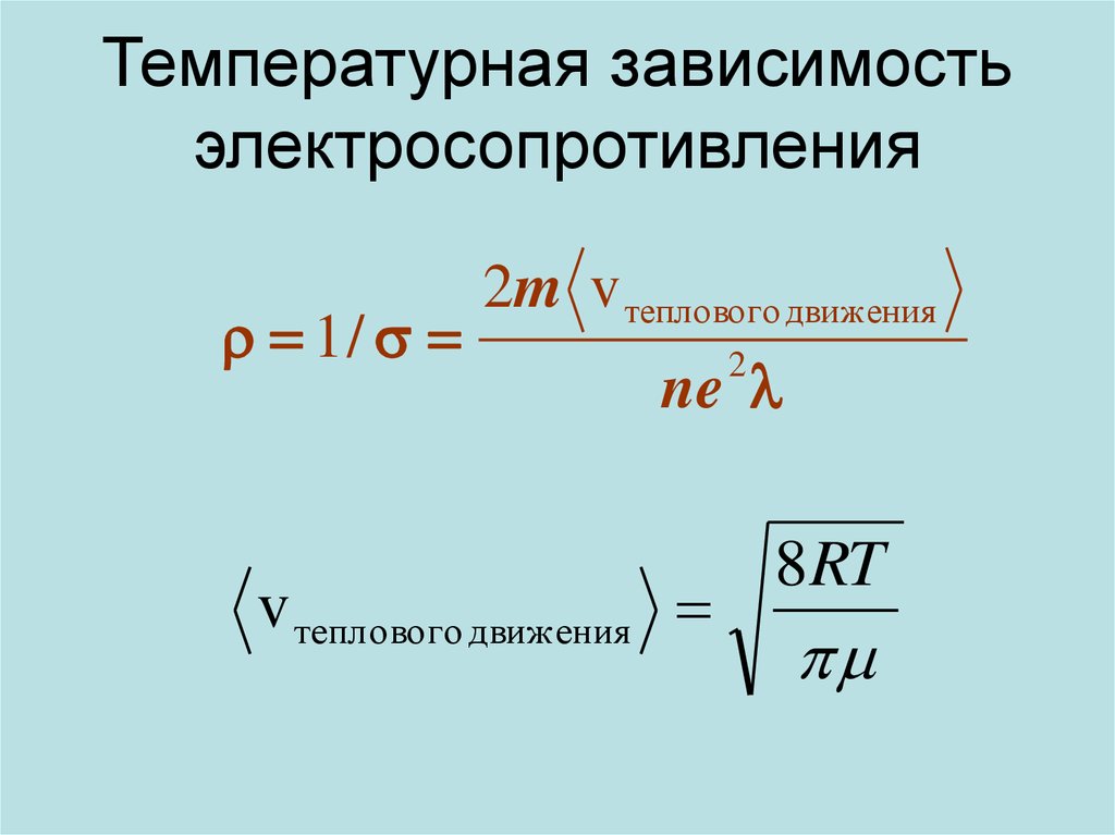 Температурная зависимость. Температурный ход электросопротивления. Температурный коэффициент электросопротивления. Температурная зависимость относительного электросопротивления. Классической теории электросопротивления.