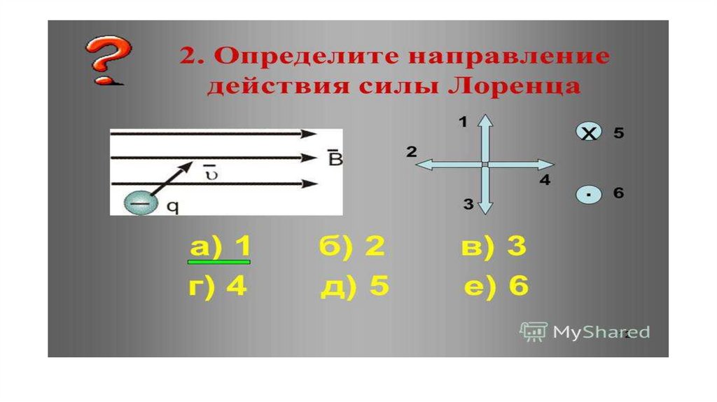 Определите направление силы лоренца действующей на протон в изображенном на рисунке