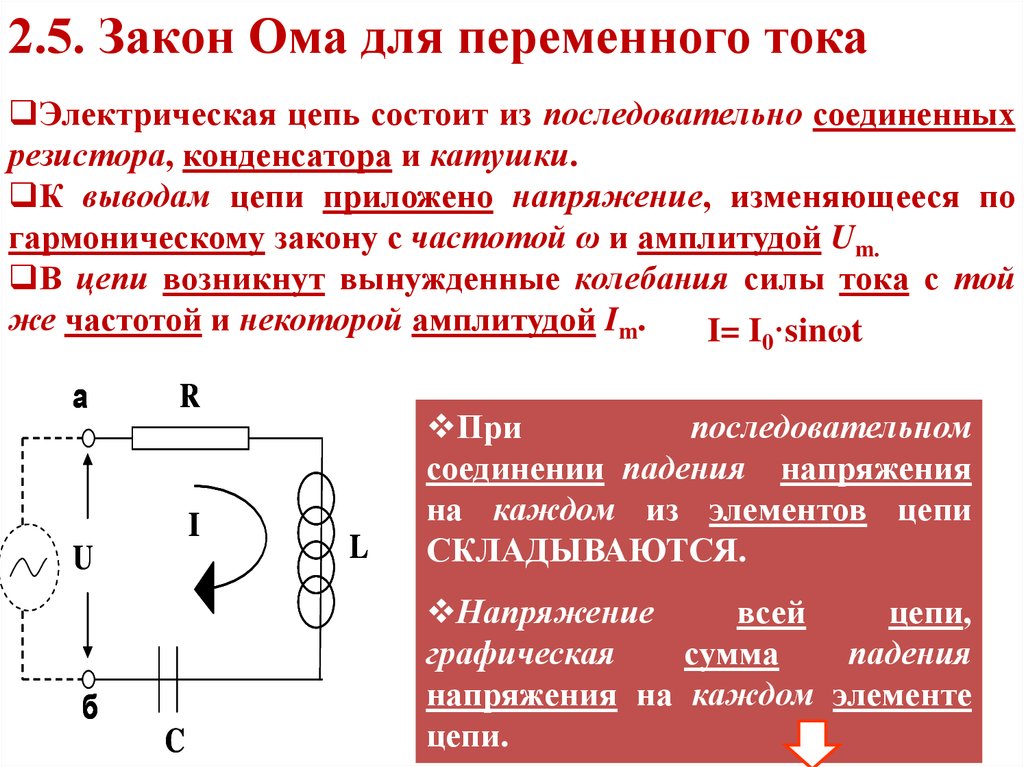 Сопротивление конденсатора в цепи переменного тока