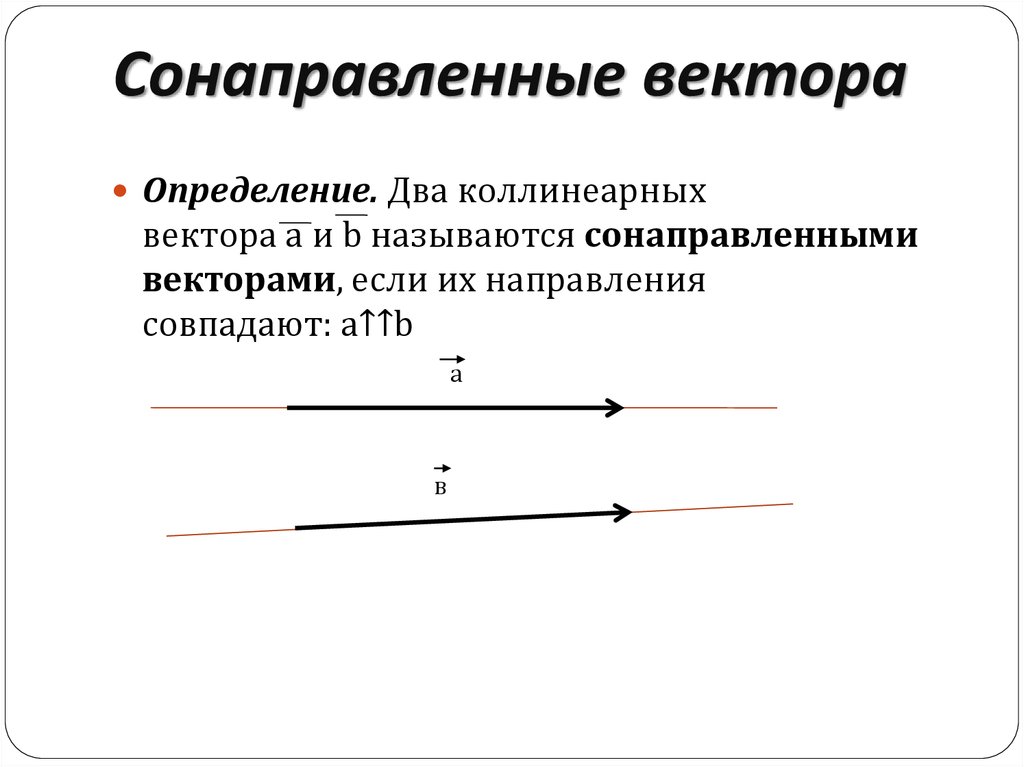 Вектор определяется. Сонаправленные векторы чертеж. Сонаправленные векторы и не сонаправленные. Сонапраленные вектора. Саноправленные вектора.