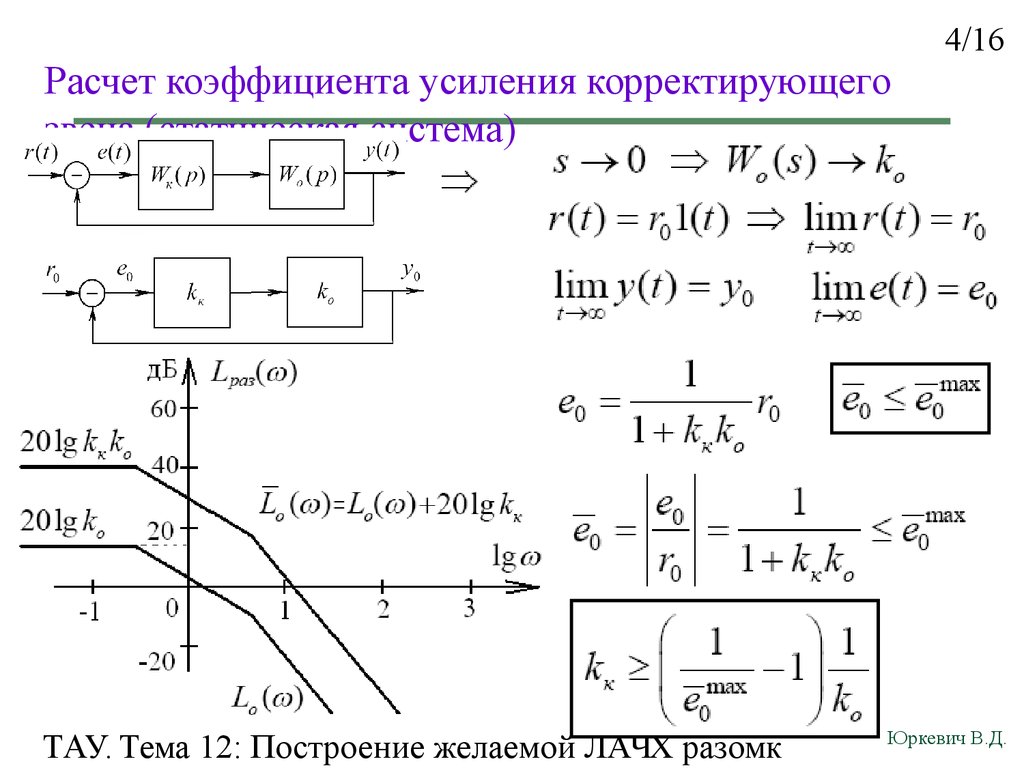 Определить коэффициент усиления схемы