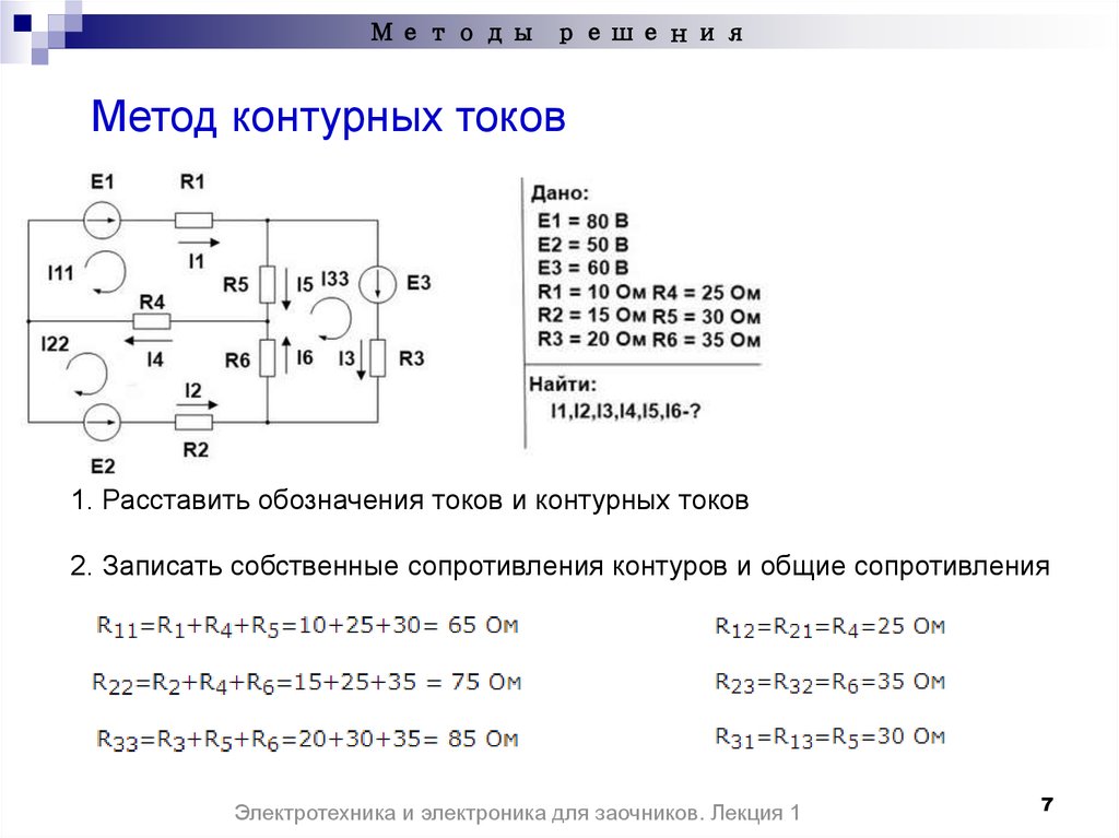 Метод контурных токов