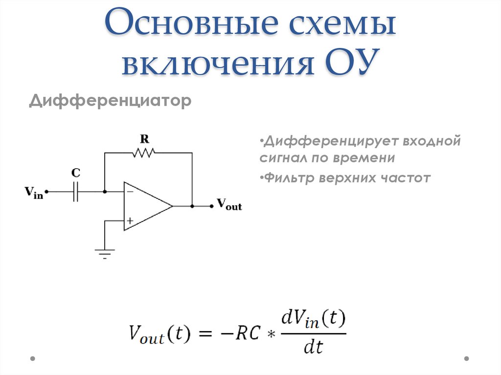 Выходной сигнал оу