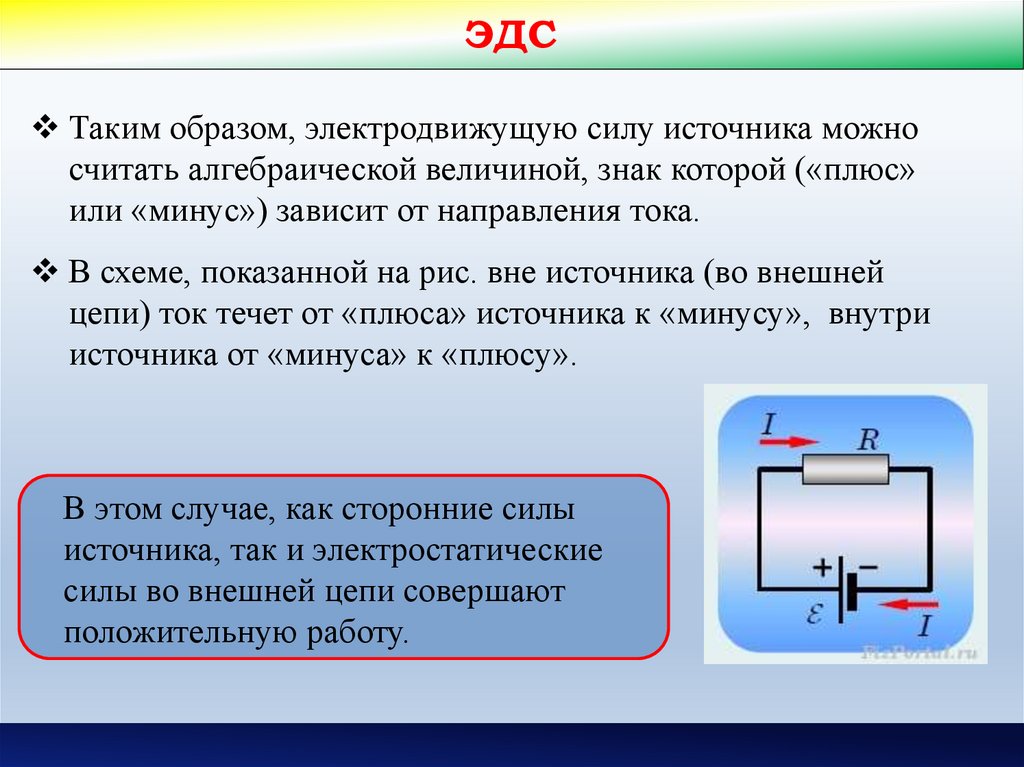 Величина электродвижущей силы