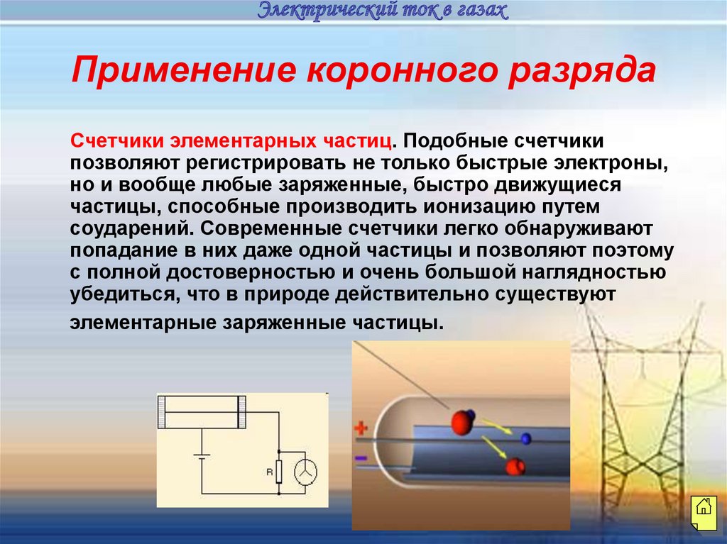 60 применение. Электрический ток в газах коронный разряд. Презентация по физике электричество. Коронный разряд применение. Применение электрического тока.