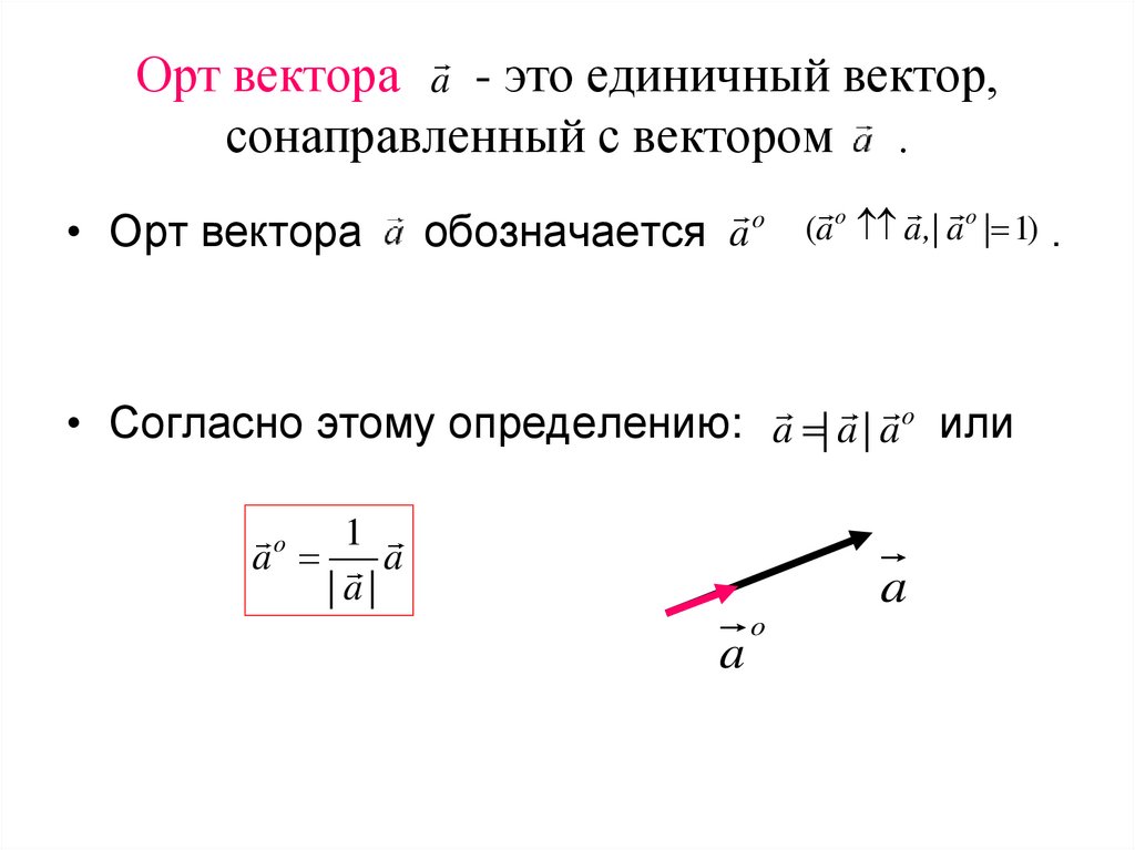 Длина орта. Единичный вектор. Единичный вектор ОРТ. Орты векторов. ОРТ вектора.