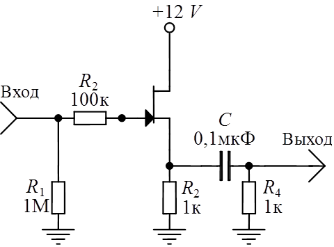 Повторитель на транзисторе схема