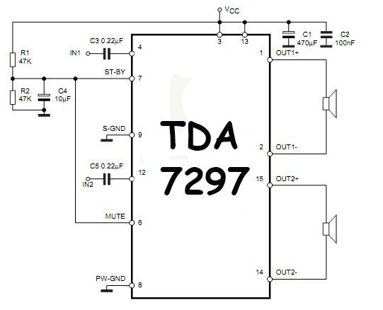 Tda7297 характеристики схема подключения