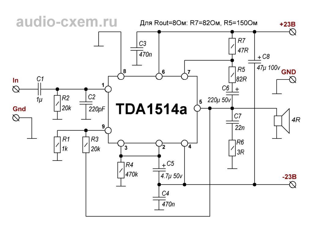 Tda1514a схема включения