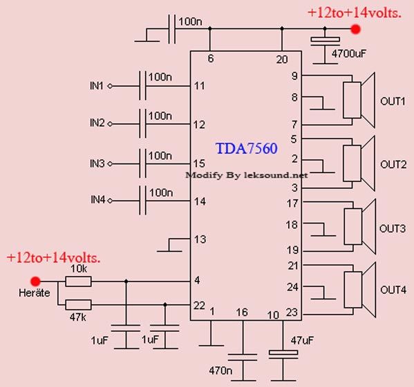 Tda7368 схема включения