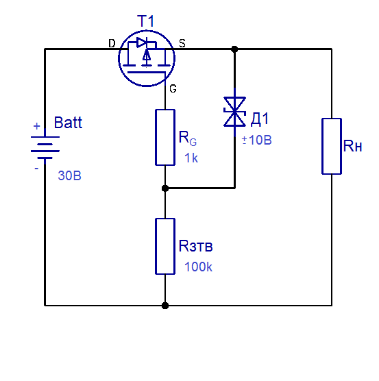 Защита от кз на полевом транзисторе схема