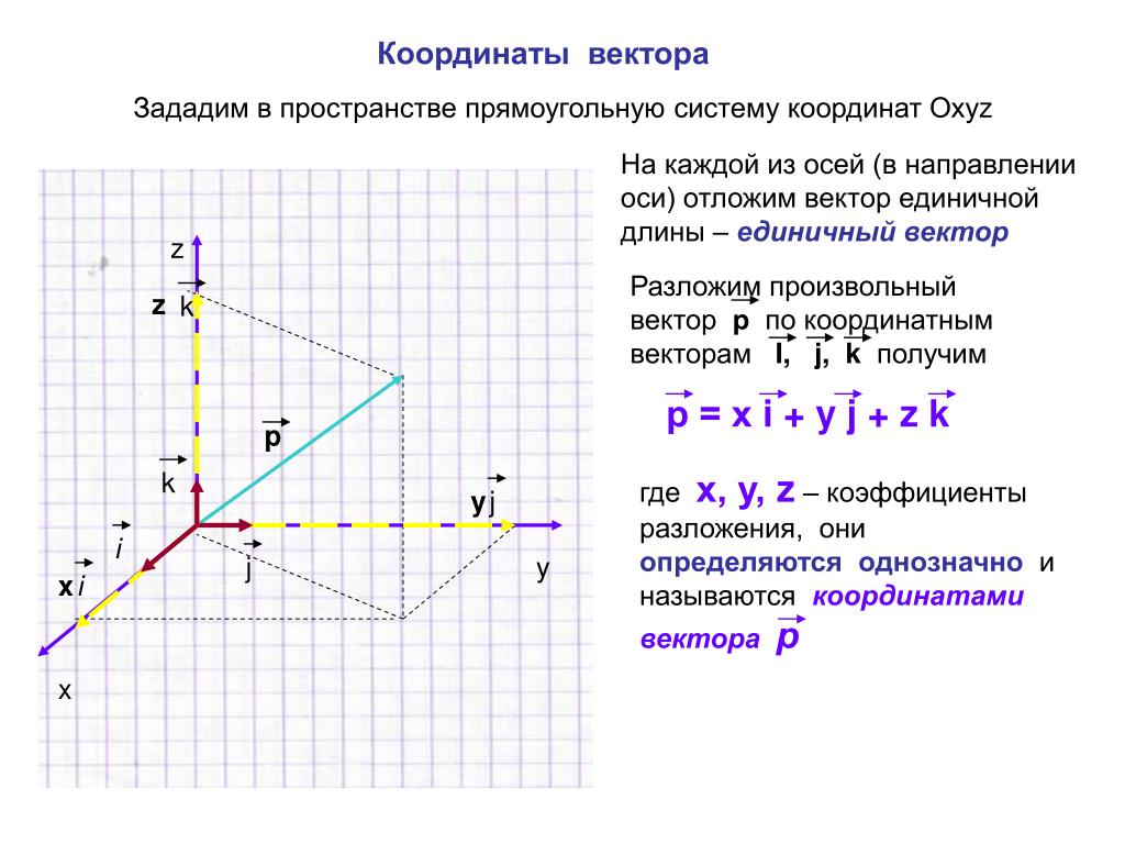 Произвольные векторы. Прямоугольные координаты вектора и точки. Построение вектора по точкам. Как найти координаты вектора в пространстве. Построить точки и векторы.