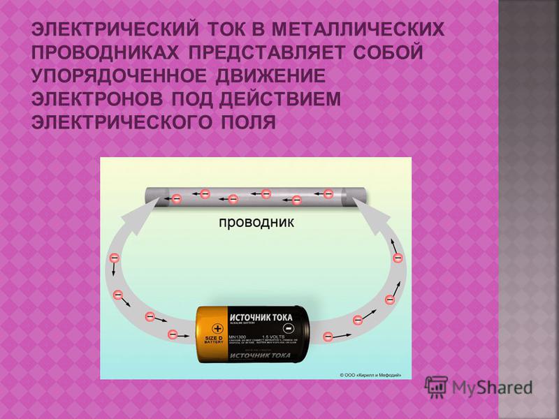 Электрический ток в металлах представляет собой