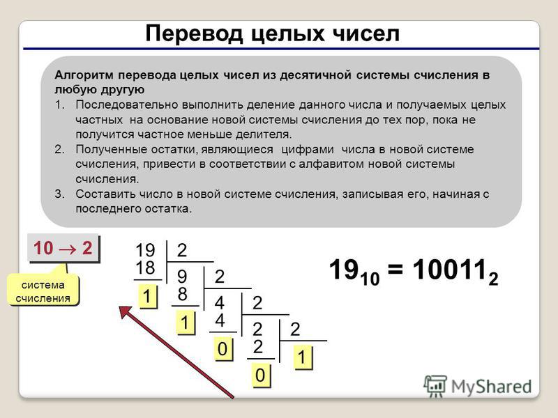 Из 10 в 8 систему счисления