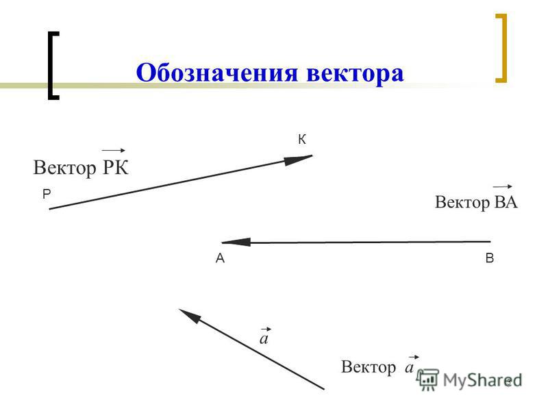 Вектор обозначается