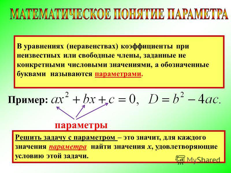 Какой параметр определяет. Параметры в математике. Параметр. Понятие параметра в математике. Параметры Алгебра.