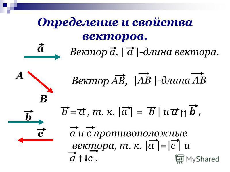 Длина вектора ав ас. Свойства векторов в геометрии. Характеристики вектора.