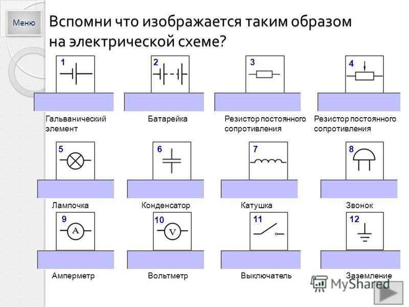 Гальванический элемент обозначение на схеме