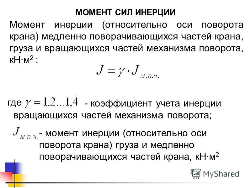 Момент инерции оси