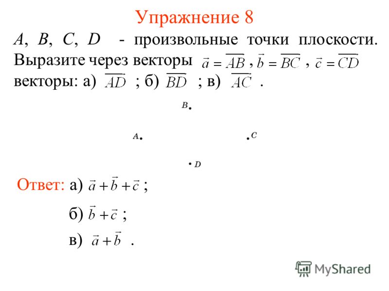 Вектор выраженный через вектор