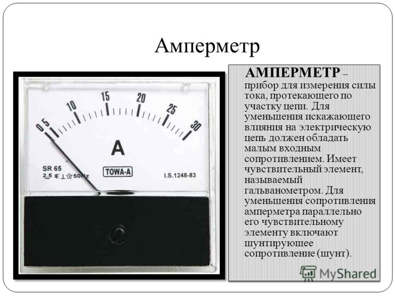 Прибор амперметр физическая величина