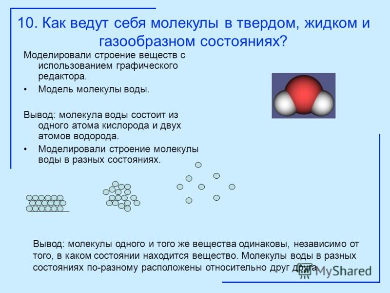 Молекулы в газообразном состоянии