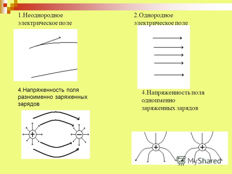 Силовые линии однородного электрического поля