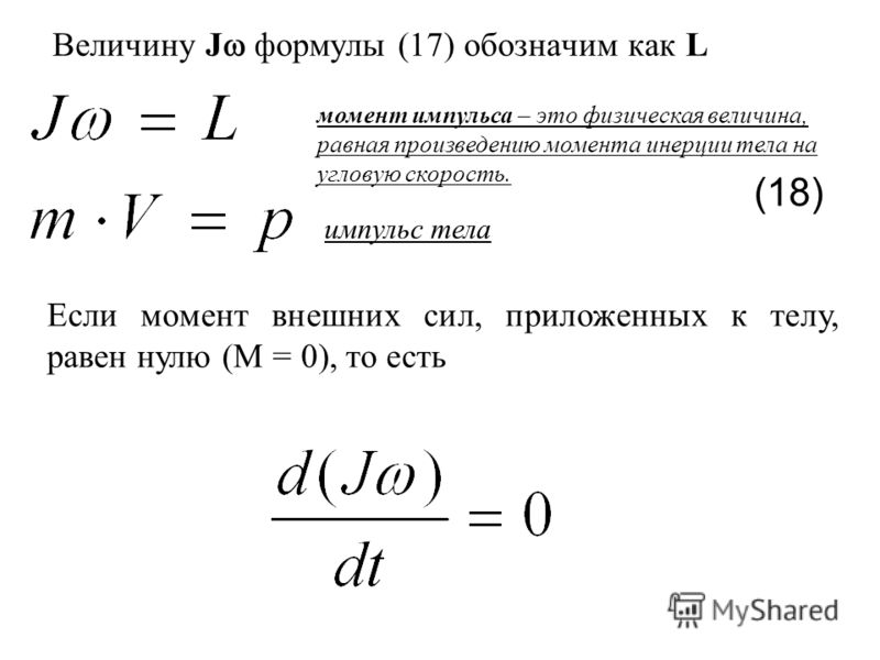 Момент инерции угловой скорости