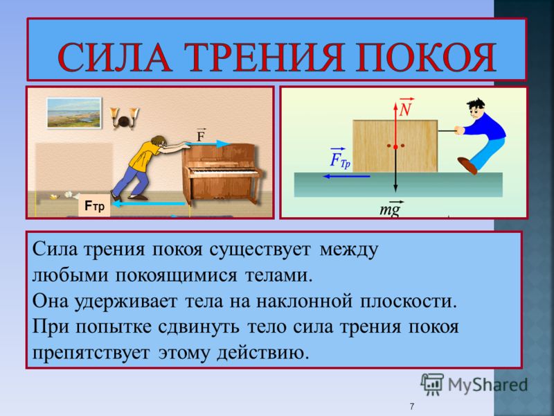 Максимальная сила трения покоя