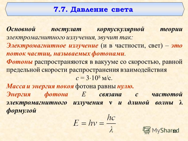 Давление света корпускулярно волновой дуализм