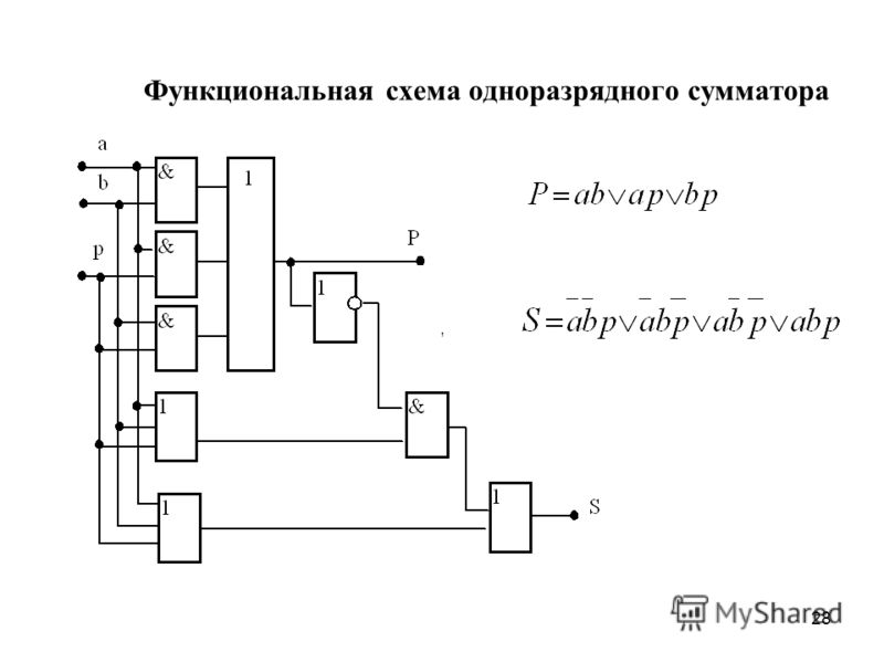 Электрическая принципиальная схема сумматора