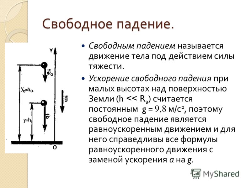 Движение тела под действием силы тяжести презентация