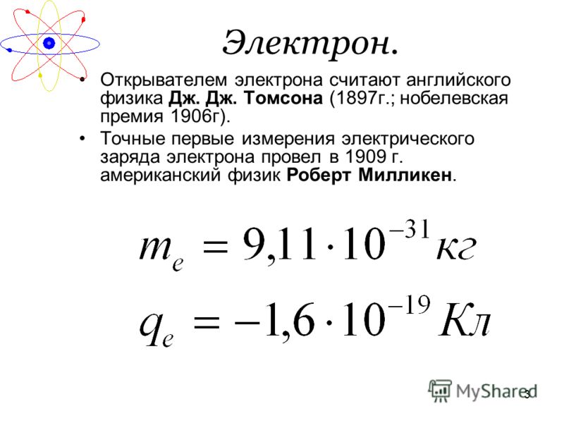 Запишите заряд электрона