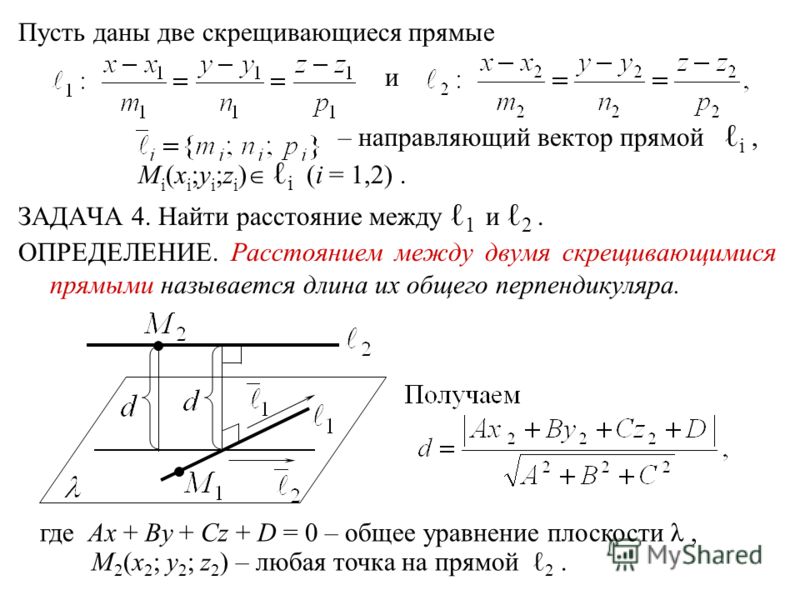 Координаты направляющего вектора